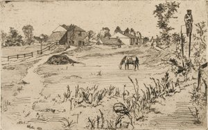 Maisema hevosten kanssa, 1859. tekijältä James Abbott McNeill Whistler