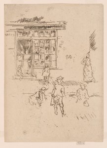 Marbles, n.1886-88 (etsaus; tussi paperille). tekijältä James Abbott McNeill Whistler