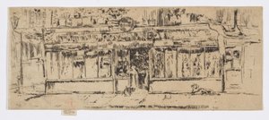 Marchand de Vin, Pariisi, noin 1892-93 (etsaus; tussi paperille). tekijältä James Abbott McNeill Whistler