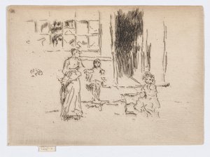 Petticoat Lane, noin 1886-88 (etsaus; tussi paperille). tekijältä James Abbott McNeill Whistler