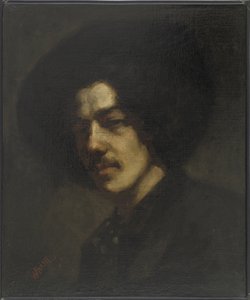 Muotokuva Whistleristä hattu päässä, 1857-59 tekijältä James Abbott McNeill Whistler