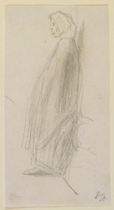 Profiililuonnos seisovasta vanhasta naisesta, 1858. tekijältä James Abbott McNeill Whistler