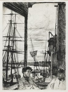 Rotherhithe teoksesta "Kuusitoista etsausta Thamesista ja muista aiheista" tekijältä James Abbott McNeill Whistler