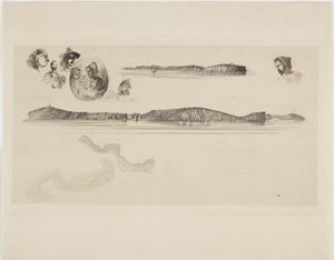 Luonnokset rannikkomittauslevyllä tekijältä James Abbott McNeill Whistler