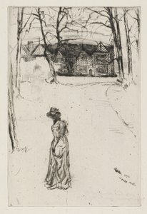 Speke Hall, nro 1, 1870 (etsaus ja kuivakärki paperille) tekijältä James Abbott McNeill Whistler