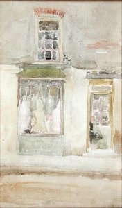 The Dressmakers Shop, n. 1897-1898 (wc paperilla) tekijältä James Abbott McNeill Whistler