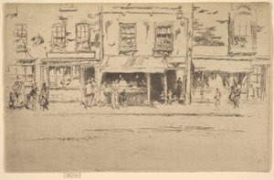 The Fish Shop, Busy Chelsea Fish Shop, Chelsea, 1886-87. tekijältä James Abbott McNeill Whistler