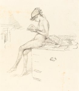 Pieni alastonmalli, Reading, 18891890. tekijältä James Abbott McNeill Whistler