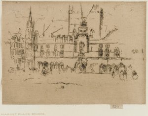 Markkinat, Bruggessa, 1887. tekijältä James Abbott McNeill Whistler