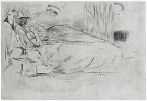 Malli, makuulla, c1864 1904. tekijältä James Abbott McNeill Whistler