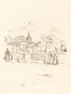 Pantheon, Luxemburgin puutarhan terassilta, 1893. tekijältä James Abbott McNeill Whistler