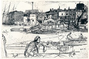 Lontoon allas, 1859, 1904 tekijältä James Abbott McNeill Whistler