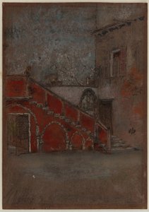Portaat: (väriliitu ja pastelli ruskealle paperille). tekijältä James Abbott McNeill Whistler