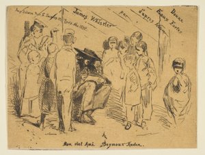 Nimisivu ranskalaisesta sarjasta Douze Eaux-Fortes d’Après Nature, 1858. tekijältä James Abbott McNeill Whistler