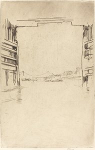 Old Battersea Bridgen alla, 1879. tekijältä James Abbott McNeill Whistler
