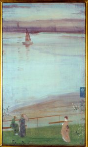 James Abbott McNeill Whistlerin (1834-1903) variaatio purppuraan ja vihreään maalaukseen 1871 su. 0,35x0,61 m Pariisi, musee d