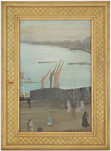 Muunnelmia vaaleanpunaisesta ja harmaan sävyistä: Chelsea, 1871-1872. tekijältä James Abbott McNeill Whistler