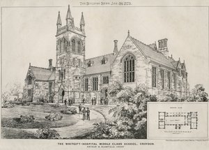 The Whitgift Hospital Middle Class School, Croydon, 1873 tekijältä James Akerman