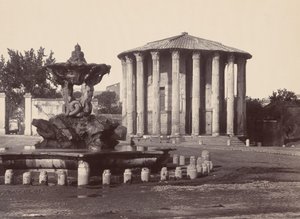 Vestan temppeli ja suihkulähde, Rooma, 1860-luku.