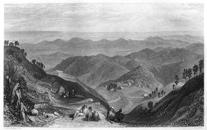 Mussoorie ja Dhoonin laakso, Intia, vuodelta 1860. tekijältä James B. Allen