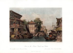 Kohtaus Honan-kanavalla, lähellä Kantonia Kiinassa, vuodelta 1840. tekijältä James B. Allen