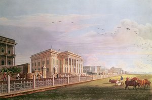 Kaupungintalo, Kalkutta, kaiverrus Robert Havell, pubi. 1824