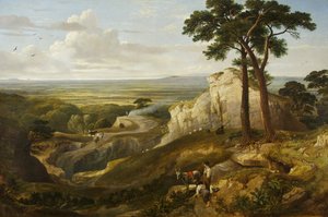 Näkymä Mendipsistä, n. 1840 (öljy kankaalle) tekijältä James Baker Pyne
