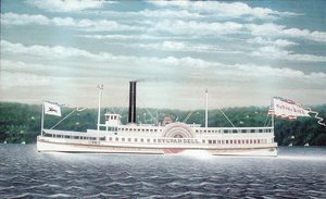 The Steamboat "Sylvan Dell" (akvarelli paperille) tekijältä James Bard