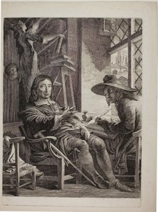 Milton sanelemassa Ellwood the Quakerille tekijältä James Barry