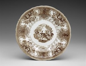 Lauta, n. 1837-44 (siirtopainettu keramiikka) tekijältä James Beech