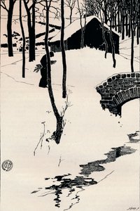 Mökki metsässä, vuodelta 1897