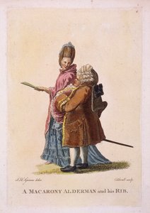 "Macarony alderman ja hänen kylkiluu", c1770