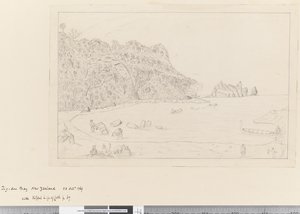 iv. Näkymä Watering Place Tegadoo Baysta, Uusi-Seelanti, 23. lokakuuta 1769