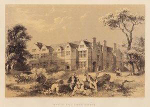 Sawston Hall, Cambridgeshire (akvatinta) tekijältä James Dafforne