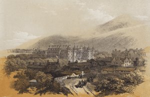 Holyroodin palatsi (chromolitho) tekijältä James Duffield Harding