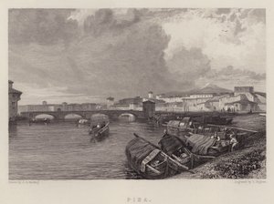 Pisa (väri litho) tekijältä James Duffield Harding