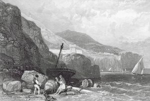 Vico, Napolinlahti, Italia (kaiverrus) tekijältä James Duffield Harding