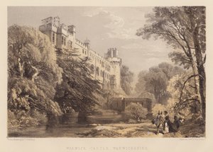 Warwickin linna, Warwickshire (akvatinta) tekijältä James Duffield Harding