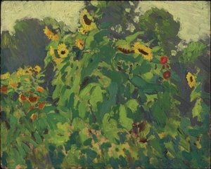 Sunflowers, Thornhill, 1916 (öljy komposiittimassalevylle)