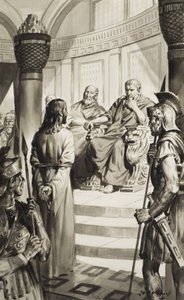 Kristus Pontius Pilatuksen edessä (guassi paperille) tekijältä James Edwin McConnell