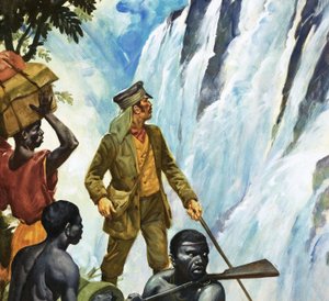 David Livingstone löytää Victorian putoukset tekijältä James Edwin McConnell