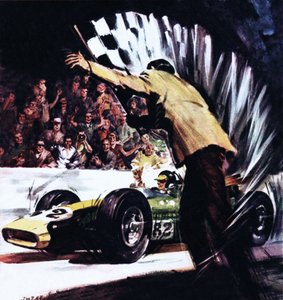 Jim Clark voittaa Amerikan suuren kilpailun tekijältä James Edwin McConnell