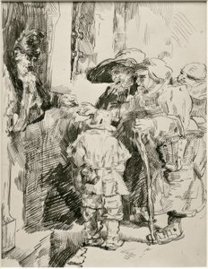Kerjäläiset etuovella tekijältä James Sidney Ensor