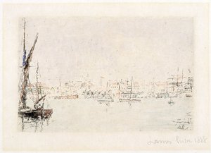 Näkymä Ostenden satamaan tekijältä James Ensor