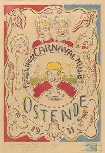 Plakat für den Karneval in Ostende tekijältä James Ensor