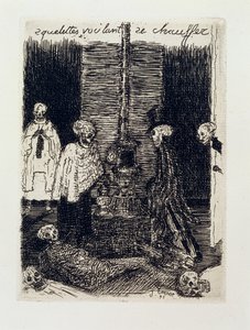 Luurankot yrittävät lämmittää itseään tekijältä James Ensor