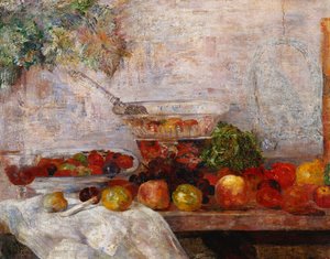 Asetelma papukaijan kanssa; Luonto Morte au Perroquet tekijältä James Ensor