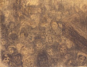 Eloisa ja säteilevä: Kristuksen tulo Jerusalemiin (conte) tekijältä James Ensor