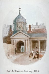 Portti vanhaan British Museumiin Montague House, Bloomsbury, Lontoo, 1850.
