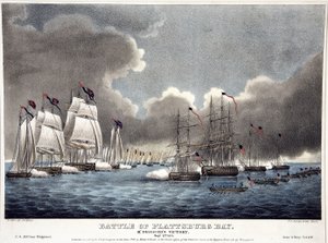 Battle of the Plattsburg Bay: McDonoughs Victory, pubi. 1840 (käsinvärinen kaiverrus)